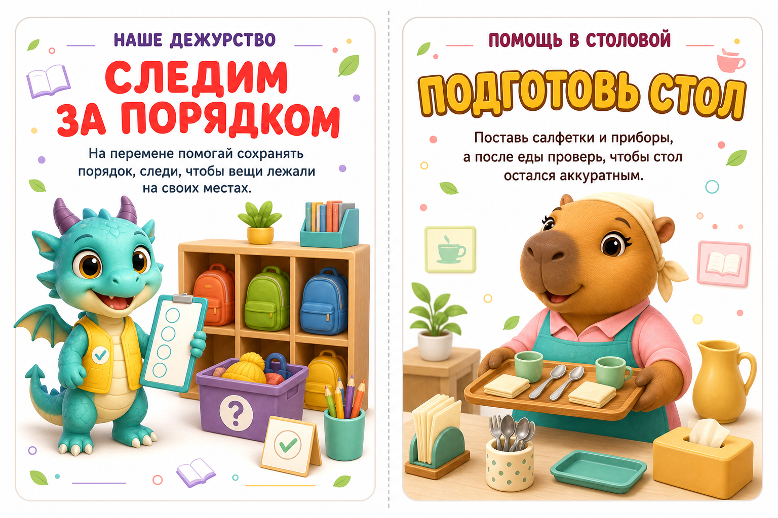 Наше дежурство: порядок в классе и столовой